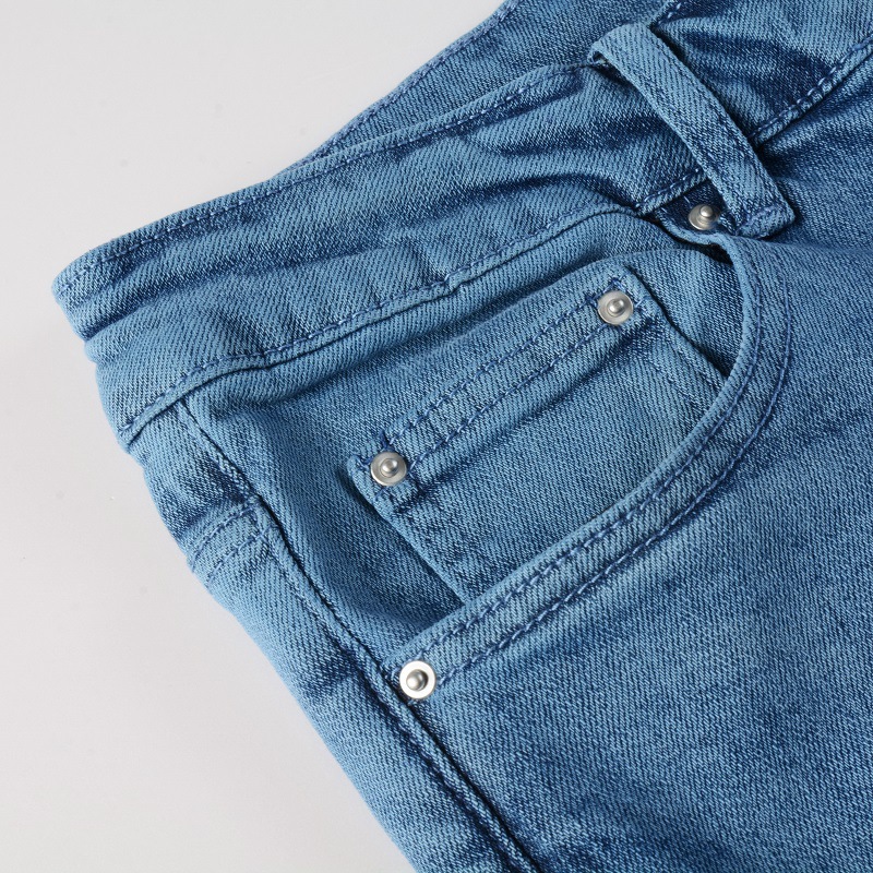 Jeans uomo slim fit skinny blu patchwork stropicciati pantaloni_voghion.com