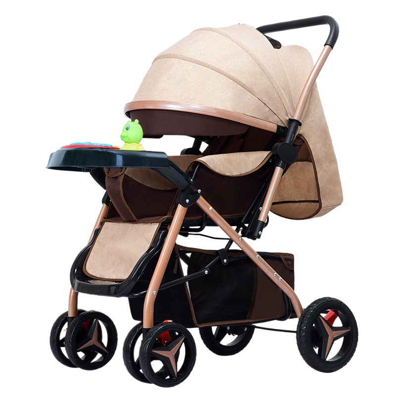 Cochecito para pasear a los niños, se puede sentar y acostar, cochecito infantil bidireccional, ligero, con vista alta, cochecito plegable con cuatro ruedas.