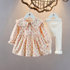 Spring set girl's, children's clothing, trend of season, Korean style, floral print, 3 piece set, western style