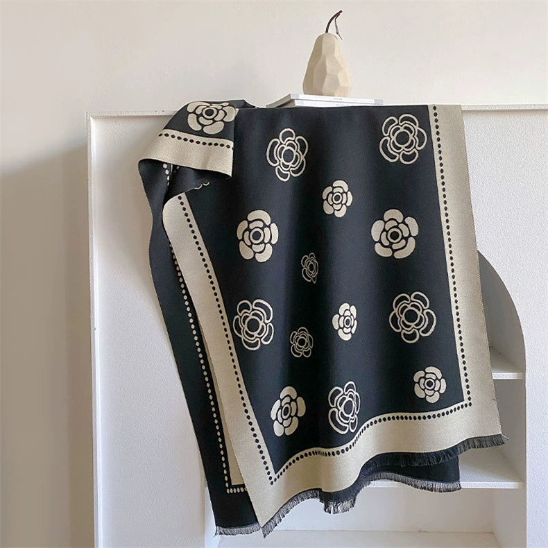 Mountain tea, cashmere winter scarf, universal warm cloak, high-quality style, Chanel style