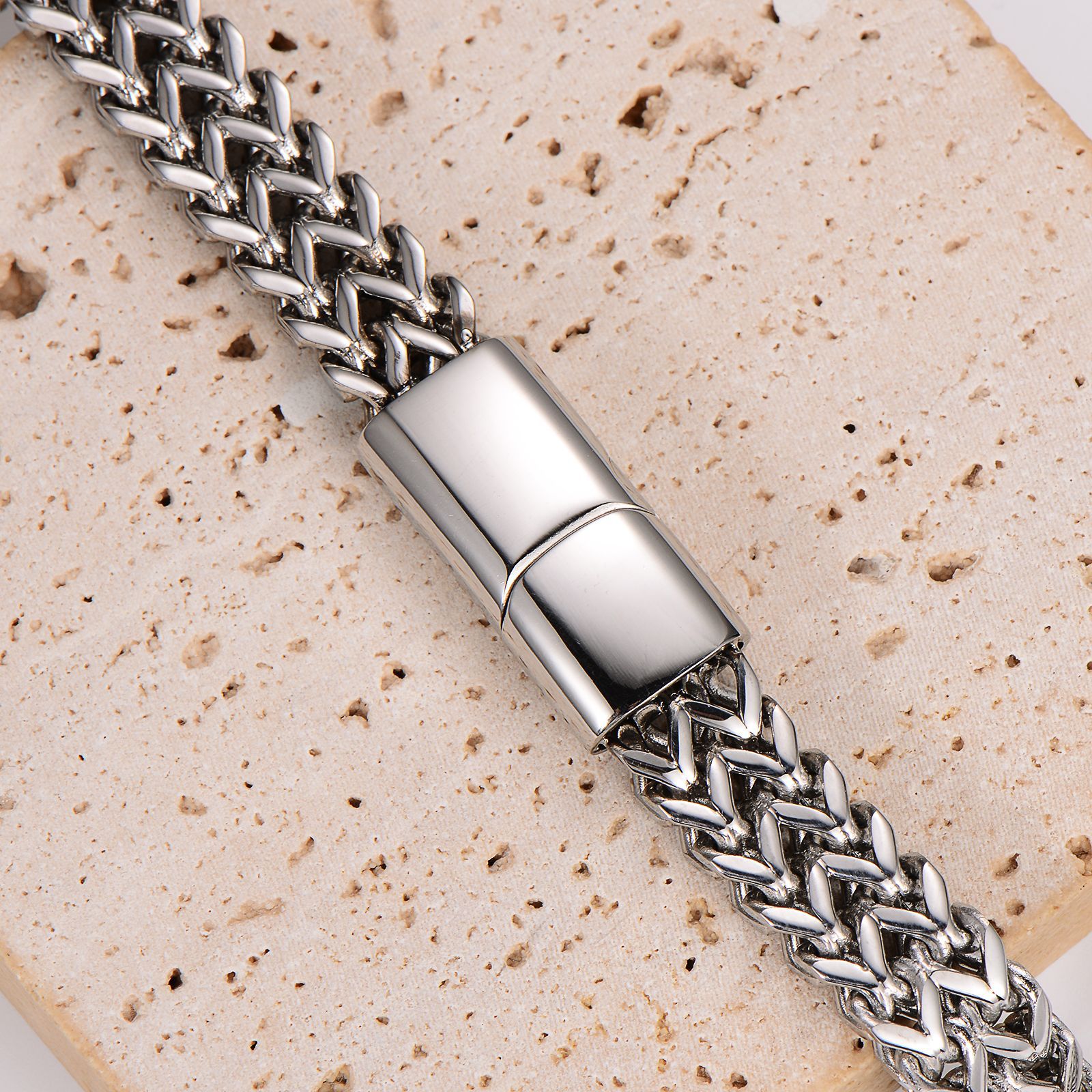 Collier en acier inoxydable AML avec fermoir magnétique cubain tendance pour homme, style hip-hop cool_voghion.com