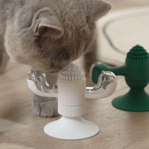 An automatic spin cat toy with catnip for pets, interactive and illuminated, available on Amazon.