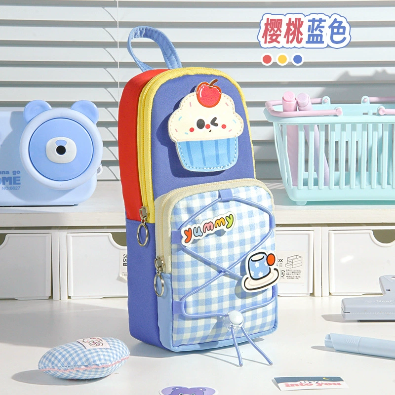 School bag, capacious high quality pencil case for pencils for elementary school students, new collection