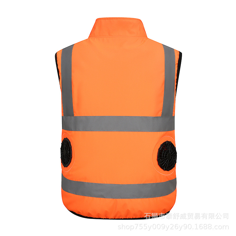 Chaleco de enfriamiento de verano con tiras reflectantes, ventilador, ropa, refrigeración, aire acondicionado, chaleco, saneamiento, ropa de trabajo de los trabajadores de la administración de carreteras