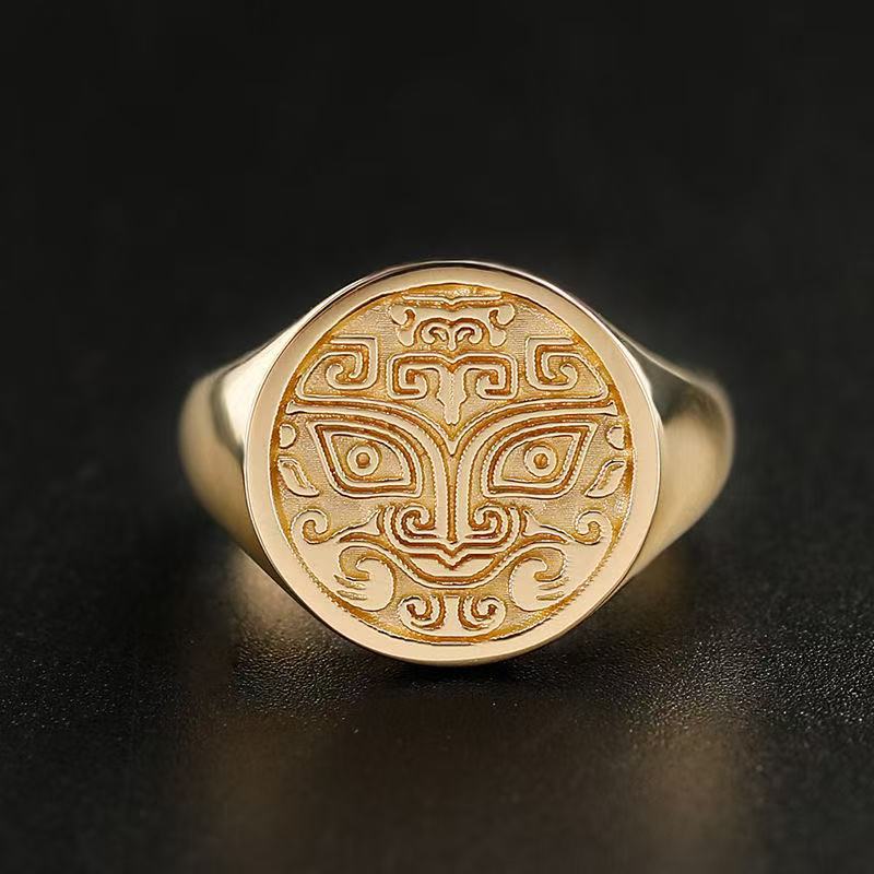 Men’s Vintage Signet Ring, Made Of High-quality Titanium Steel, Is Hypoallergenic, Tarnish-resistant And Suitable For Daily Wear. It Brings Timeless_voghion.com