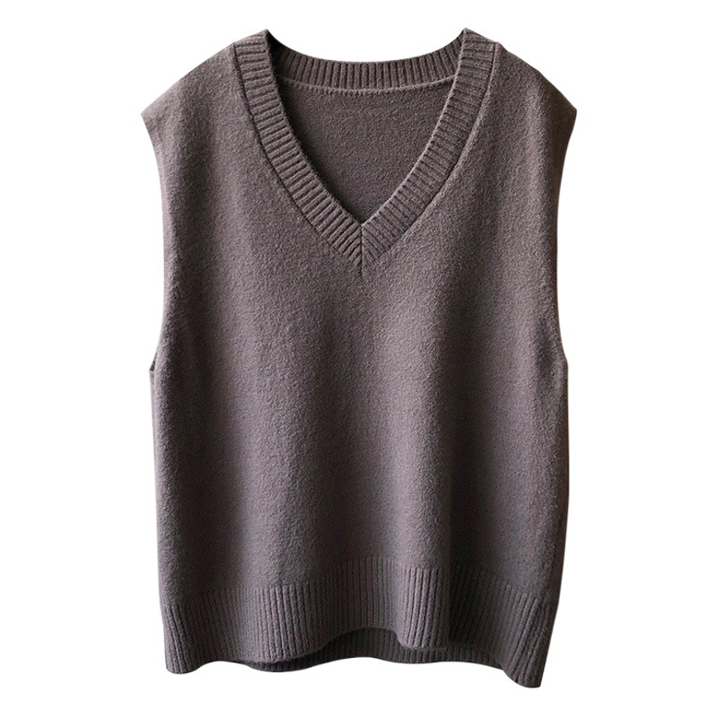 Directo de fábrica con cuello en V Chaleco de punto ropa de mujer 2024 primavera suelta suéter casual chaleco desgaste interior superior image 1