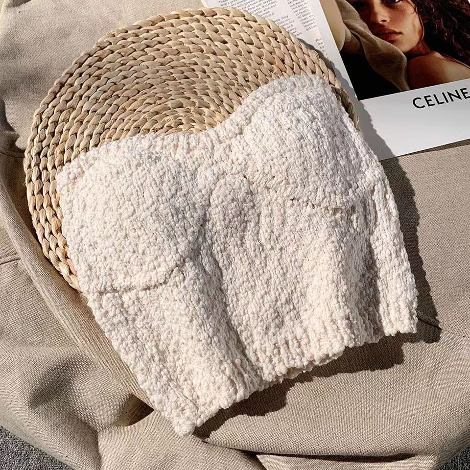 Las niñas de verano nuevo color sólido tubo punto superior chaleco moda interior corto ombligo envuelto pecho elástico camisola