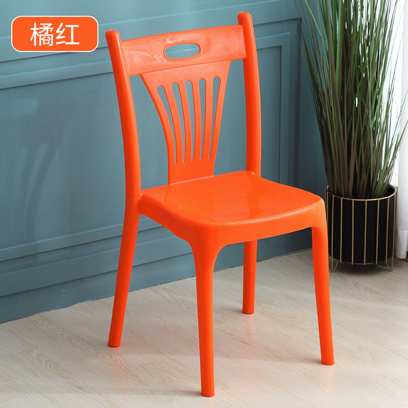 Silla trasera de plástico engrosada puesto grande Silla de comedor Silla de restaurante hogar al aire libre playa adulto rápido comedor silla de plástico taburete