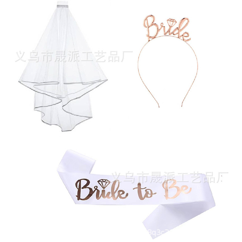 Bridal party shoulder strap veil headband suit Europe and the United States cross-border