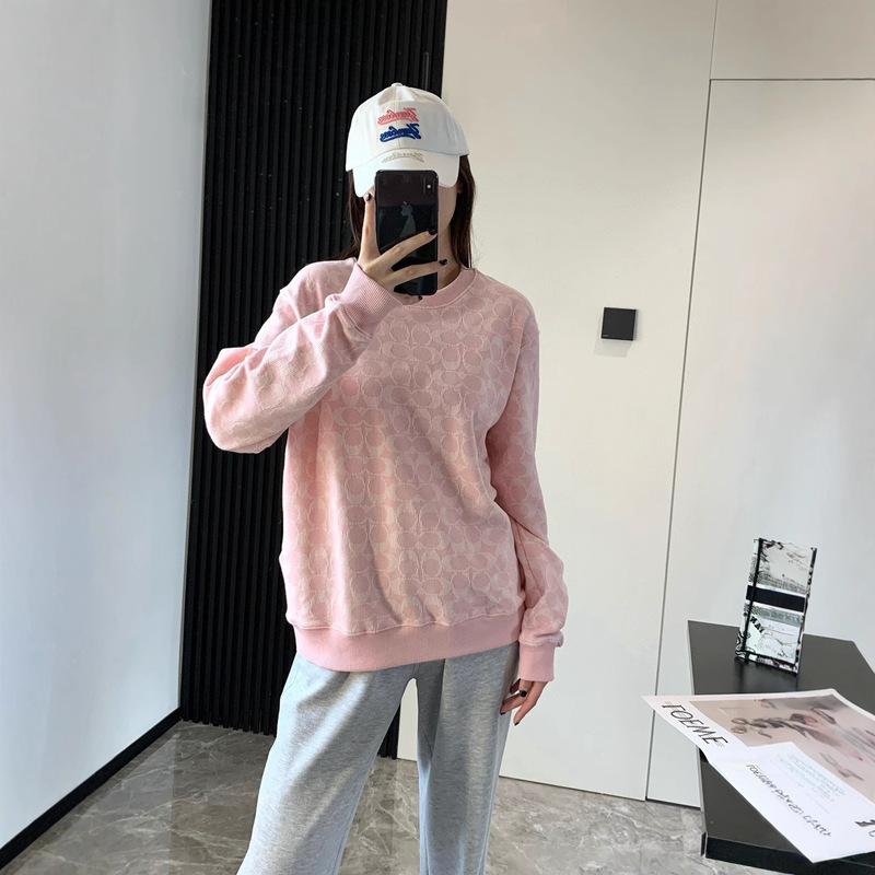 Koujia Sweatshirt Women's 25-Year New Pink Dinosaur Letter Jacquard Women's Sweatshirt Round Neck Pullover Accessible Luxury Long-Sleeved Shirt Koujia Sweatshirt Women's 25-Year New Pink Dinosaur Letter Jacquard Women's Sweatshirt Round Neck Pullover Accessible Luxury Long-Sleeved Shirt
