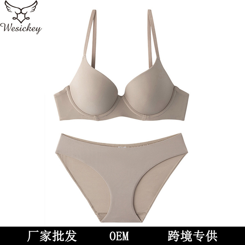 European and American Popular Sexy Lingerie for Women, Seamless Smooth Soft Underwire Bra, Minimizing and Lifting Effect for Large Busts, Plus-Size Lingerie Set