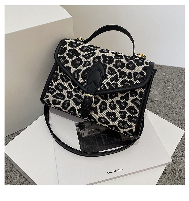 handbags 2021 new trendy fashion leopard print one shoulder messenger bag portable small square bagpicture2