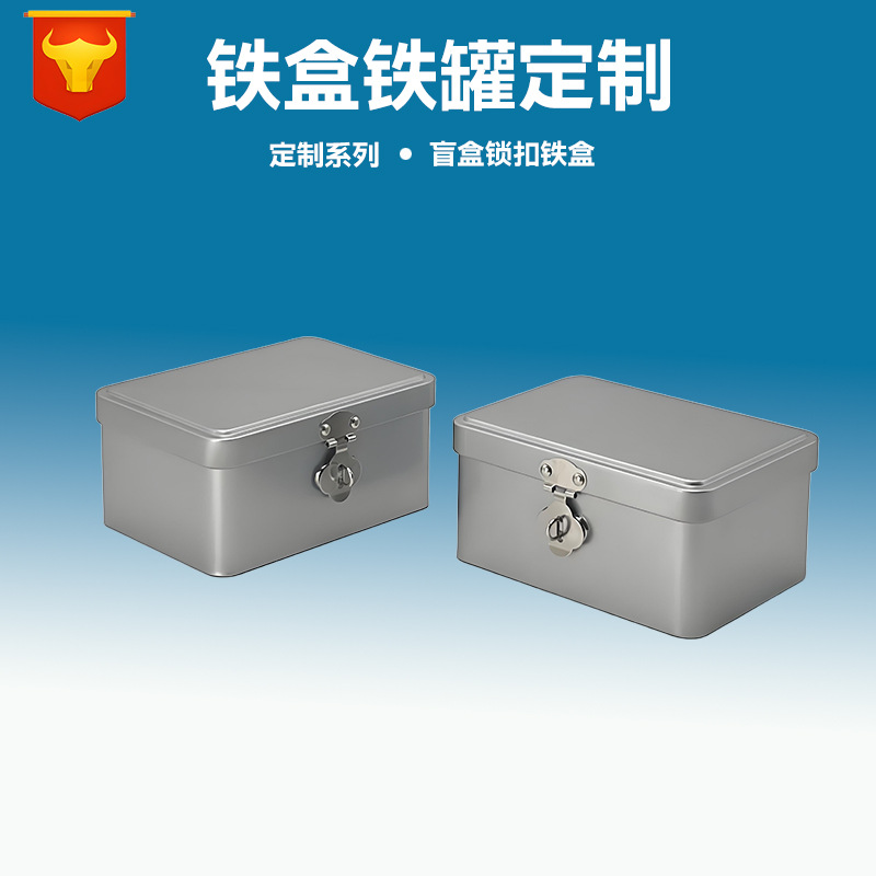 定制带锁扣密码锁通用马口铁盒包装 盲盒铁盒 潮玩手办包装收纳盒