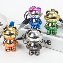 电镀渐变小熊氛围灯配饰发光炫彩面具熊创意钥匙扣包挂礼品批发