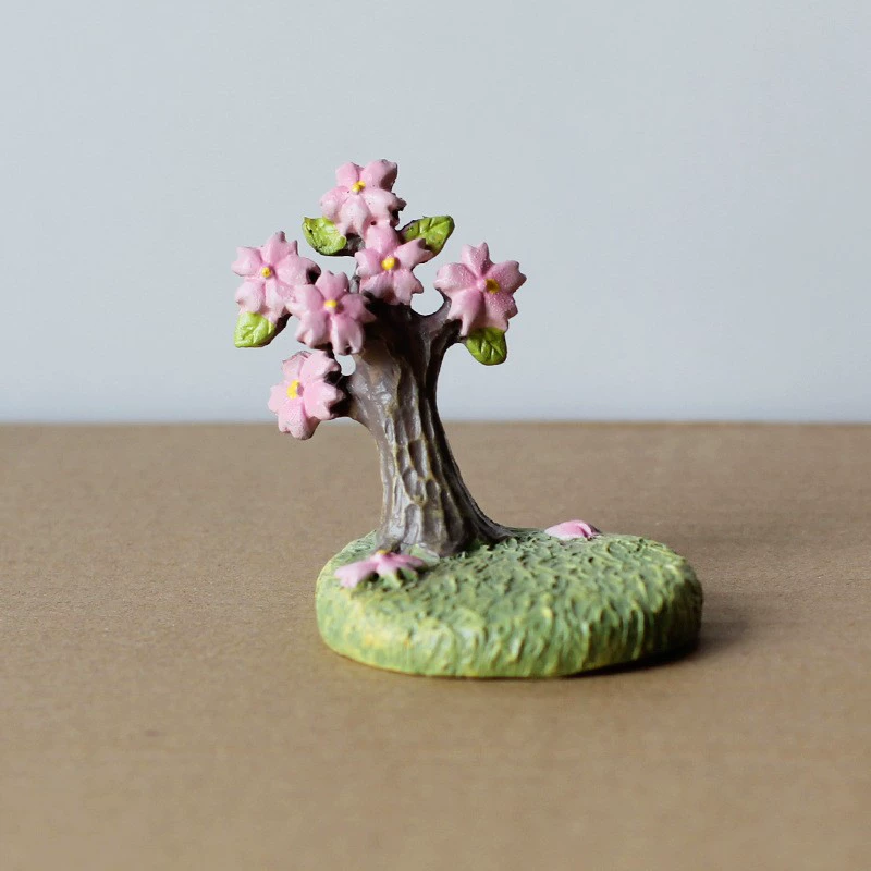 Японский стиль лотос cherry blossoms газон большое дерево цветы ствол забавные handmade украшения из смолы микро ландшафт настольная игрушка маленькие украшения