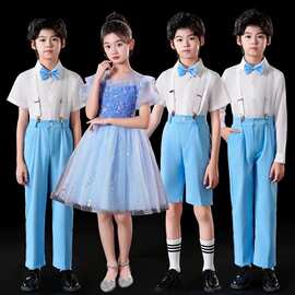 六一儿童演出服蓬蓬纱裙女童亮片公主裙学生朗诵表演服合唱演出服