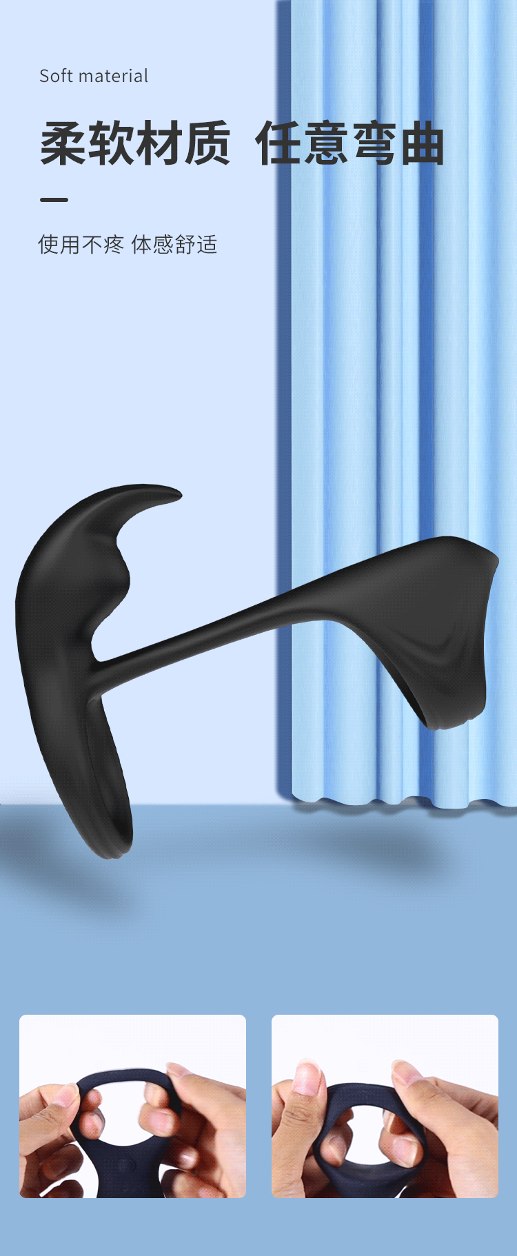 Remote-Controlled Vibrating Delay Ring with Dual Locking Bands and Flicking Tongue Insert — detail image 11
