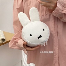 日本毛绒附录卡通可爱米菲兔小熊大容量手提化妆包首饰包护肤旅行
