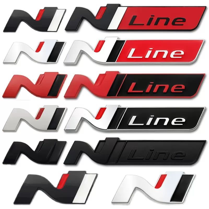 Modern Modified High-Performance N Line Metal Car Emblem for Sonata, Elantra, Mistra, Tucson, Elantra, and Lafesta