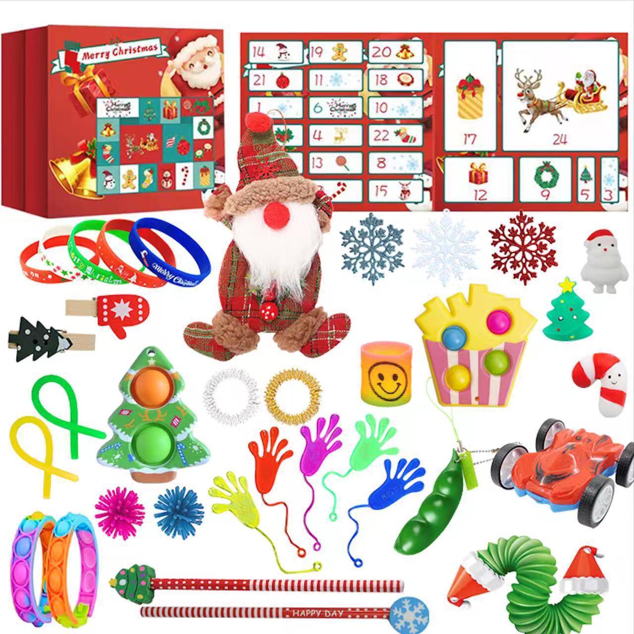 Caja ciega de Navidad transfronteriza Regalo de fiesta para niños Descompresión DIY Desgarrado Calendario de cuenta regresiva Caja ciega Juguetes navideños