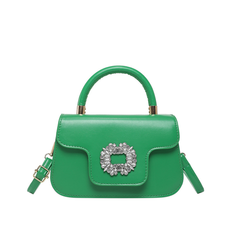 Bolso de hombro de moda con diamantes bolso cuadrado primavera y verano 2025 nuevo bolso de color caramelo bolso de tela extranjero