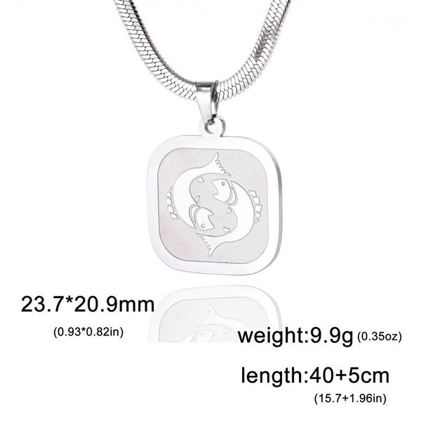 Retro matte square pendant