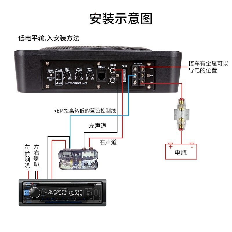 Ultra-thin subwoofer for car seats, designed for heavy bass, 12V/24V