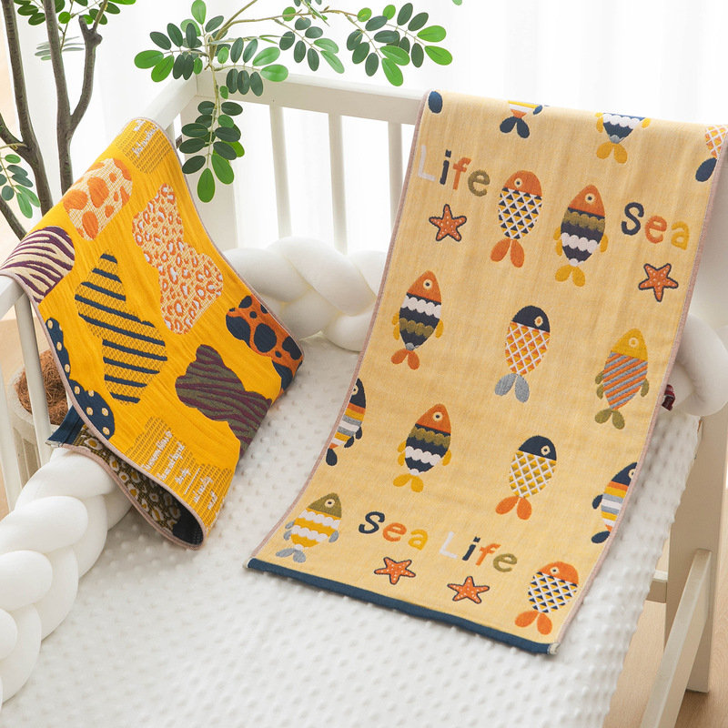 Korean New Product Gauze Large Towel Four-Layer Gauze Pure Cotton Adult Cartoon Soft Cotton Bath and Face Towel Korean New Product Gauze Large Towel Four-Layer Gauze Pure Cotton Adult Cartoon Soft Cotton Bath and Face Towel