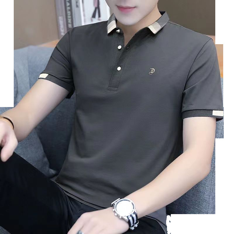 Directo de fábrica nuevo polo de manga corta de los hombres casual suelta más tamaño superior papá bordado hombres de media manga superior