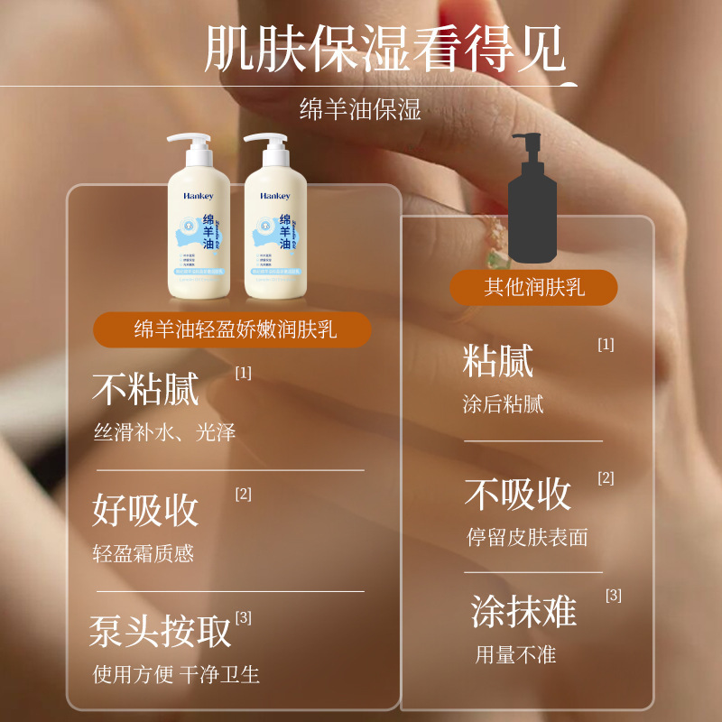 韩纪绵羊油轻盈娇嫩润肤乳500g秋冬护理滋润嫩滑防干裂保湿身体乳|undefined