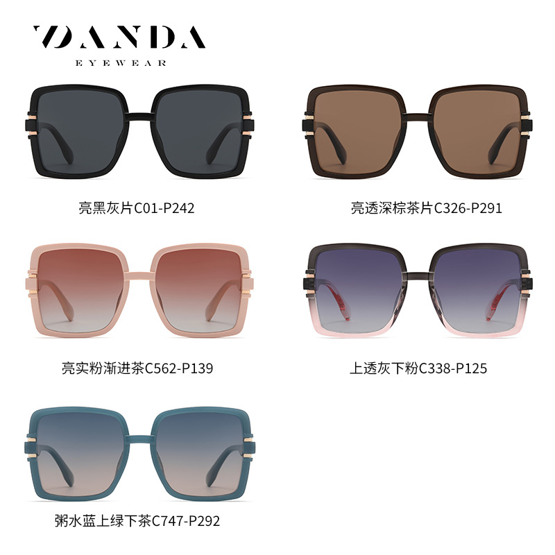 Gafas de sol polarizadas de las nuevas mujeres TR7553 moda gran marco conducción gafas de sol a prueba de sol