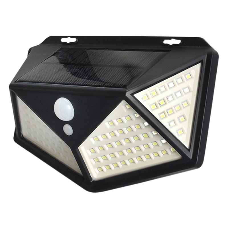 Lámpara de pared 100led luminosa de cuatro lados solar patio al aire libre Jardín de inducción del cuerpo humano lámpara de la escalera impermeable lámpara de la calle