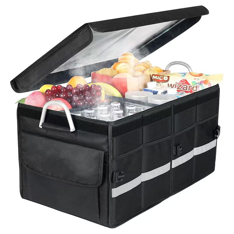 Caja de almacenamiento de coche multifuncional con manita de almacenamiento de coche artefacto caja de almacenamiento de tela Oxford plegable maletero image 11