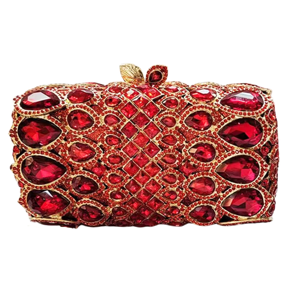 Bolsa de embrague de piedra transfronteriza nueva bolsa de banquete de cristal con diamantes, bolsa de banquete europea y americana hueca con diamantes completos, bolsa de mujer
