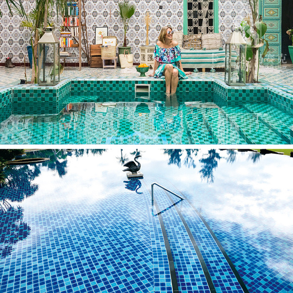 Green swimming pool