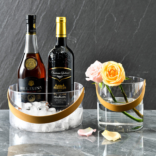 Internet celebrity small ice bucket, ice cube bucket, household Coke beer ice wine bucket, transparent picnic beverage bucket, high-value storage bucket