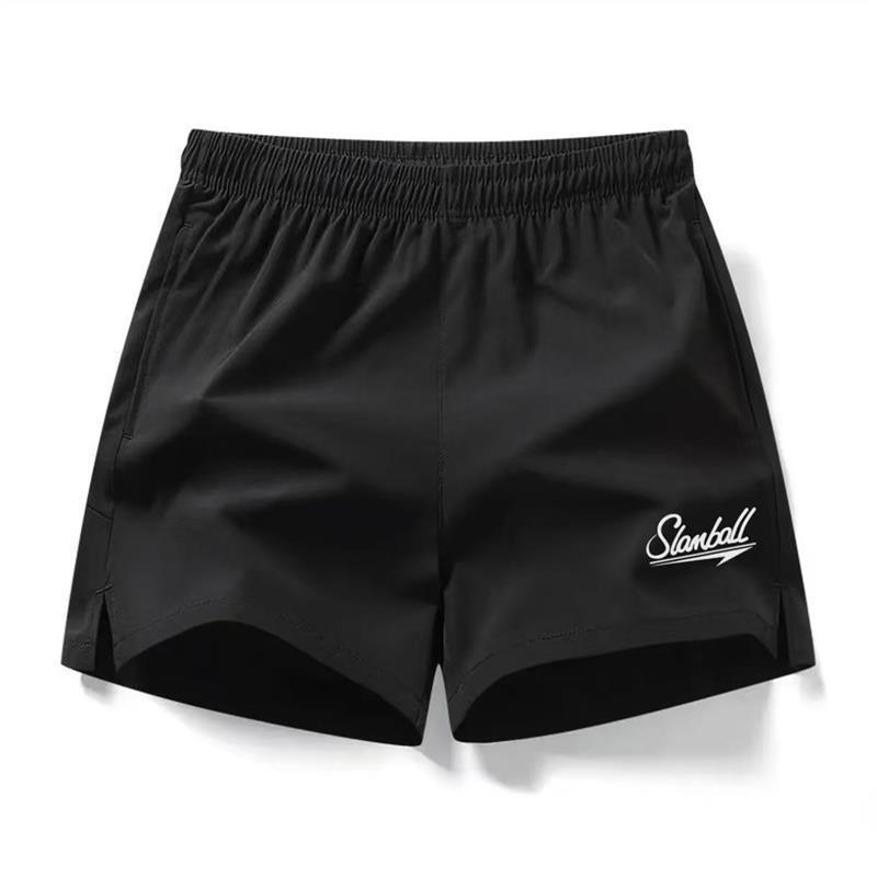 Spring and Summer New Men's Sports Shorts, Ice Silk Three-Quarter Pants, Quick-Dry Pants with Pockets, Gym Basketball Running Shorts