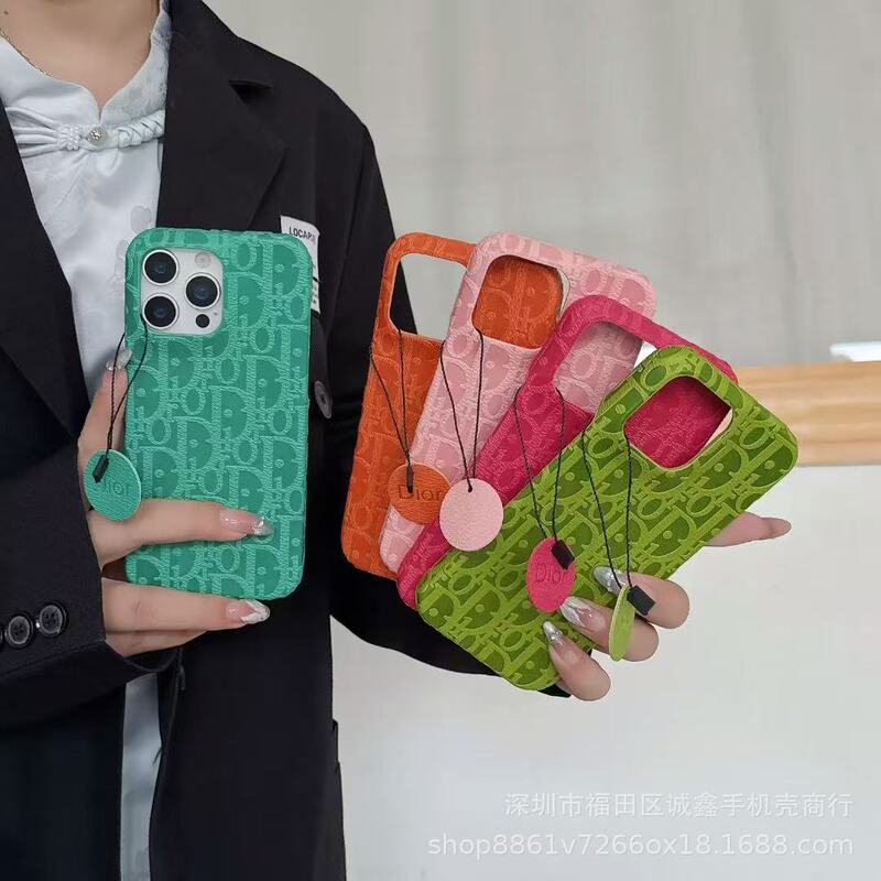 Light Luxury Embossed Suitable for Apple 17Promax Mobile Phone Case Iphone16Pro Internet Celebrity Letter Anti-Fall Protective Cover