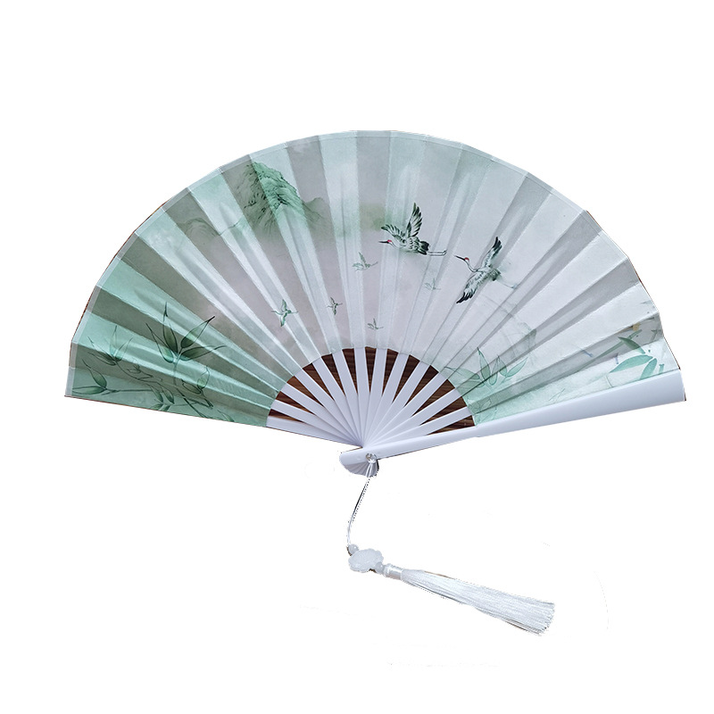 (12 호) 술이 달린 8 인치 화이트 폴 (양면 윤샤오 크레인)