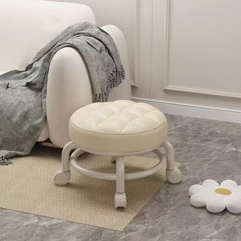 特卖滑轮矮凳万向轮小凳子成人带轮旋转擦地矮凳门口家用换鞋凳子