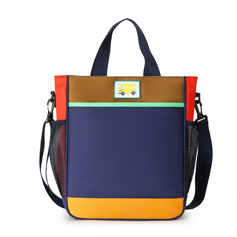 Mochilas escolares para estudiantes de primaria con logotipo impreso, bolsas portátiles cruzadas para clases de tutoría con texto impreso, clases de entrenamiento y tutoría para niños, mochilas de arte para niños