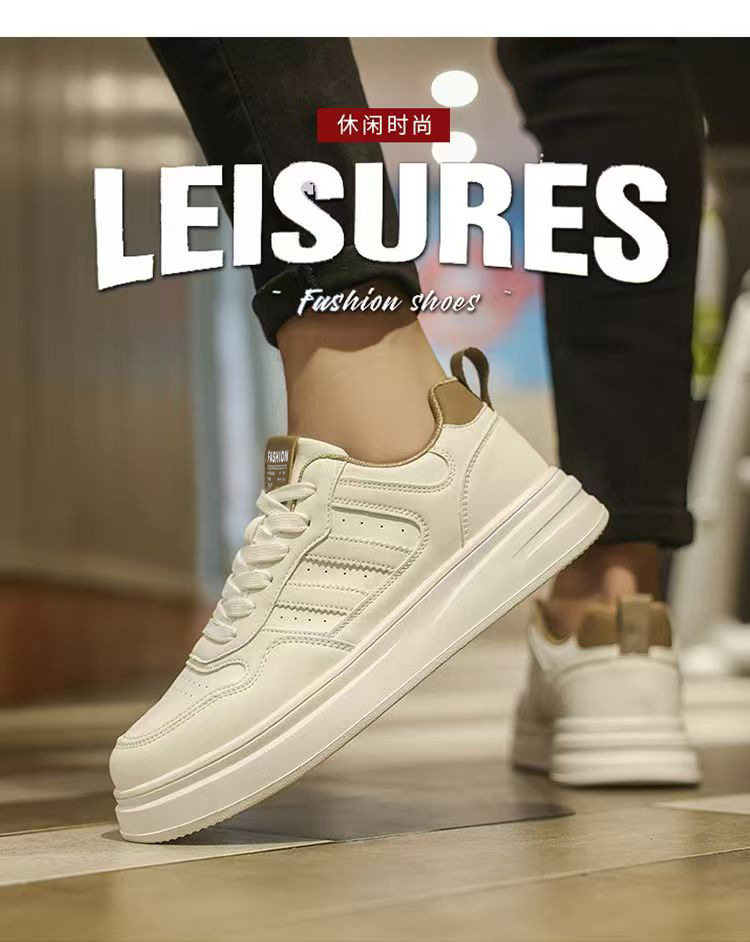 Giày sneaker nam cổ thấp thoáng khí dễ phối đồ, đế cao su gót thấp 1–3 cm — A2511 trắng nâu, A2511 trắng đen chi tiết 4