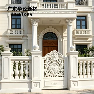 工程批量GRC雕花构件会所商场外墙欧式浮雕装饰来样预制水泥生产