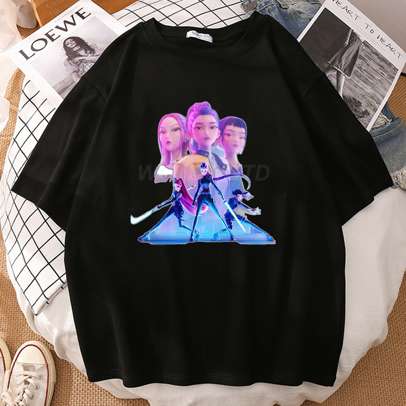 狩魔女グループ周辺プリントラウンドネック半袖外国貿易夏カジュアルスポーツトップスルーズTシャツヨーロッパとアメリカのトレンド|undefined