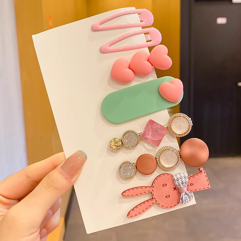 Love star horquilla flequillo lateral femenino horquilla lindo coreano niño cabello roto pequeño clip color bb clip tocado