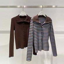 2026春季新款气质修身显瘦高领针织开衫毛衣4H8131661 4HA131681