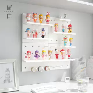 洞洞板创意收纳免打孔墙上置物架大学生宿舍墙上收纳板手办陈列架