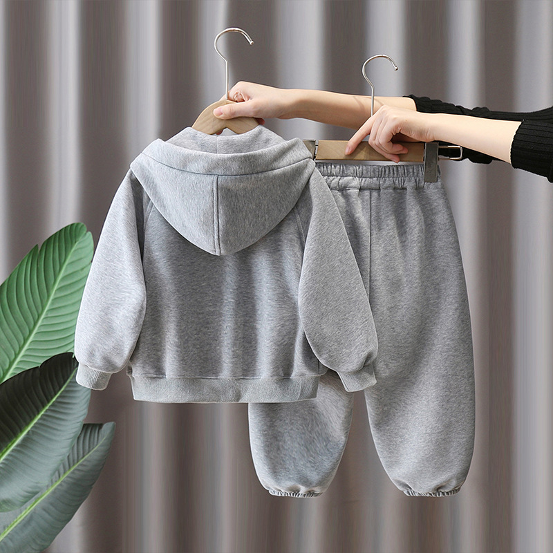 7838 Traje deportivo para niños Chico guapo Primavera y otoño Chaqueta de suéter con capucha Primavera Ropa casual 2025 Nuevo estilo