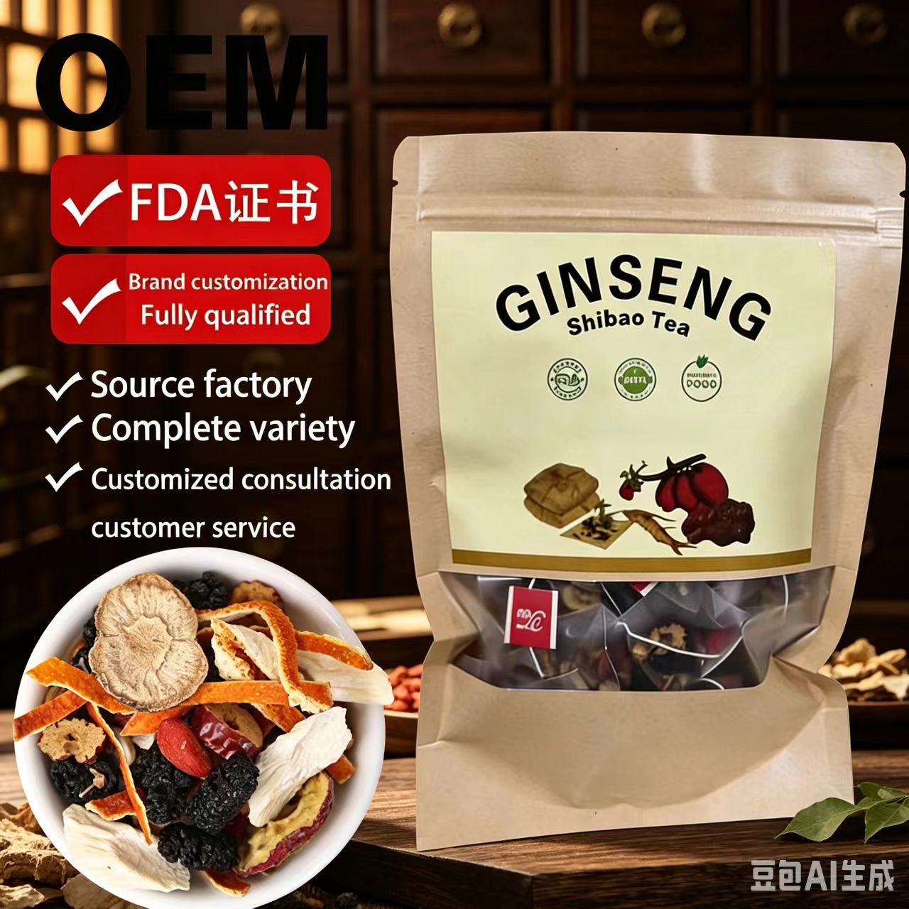 Ginseng Ten Treasure Wellness Tea 20 Cold Brew Bags 5g Each Daily Herbal Flower Tea preparation