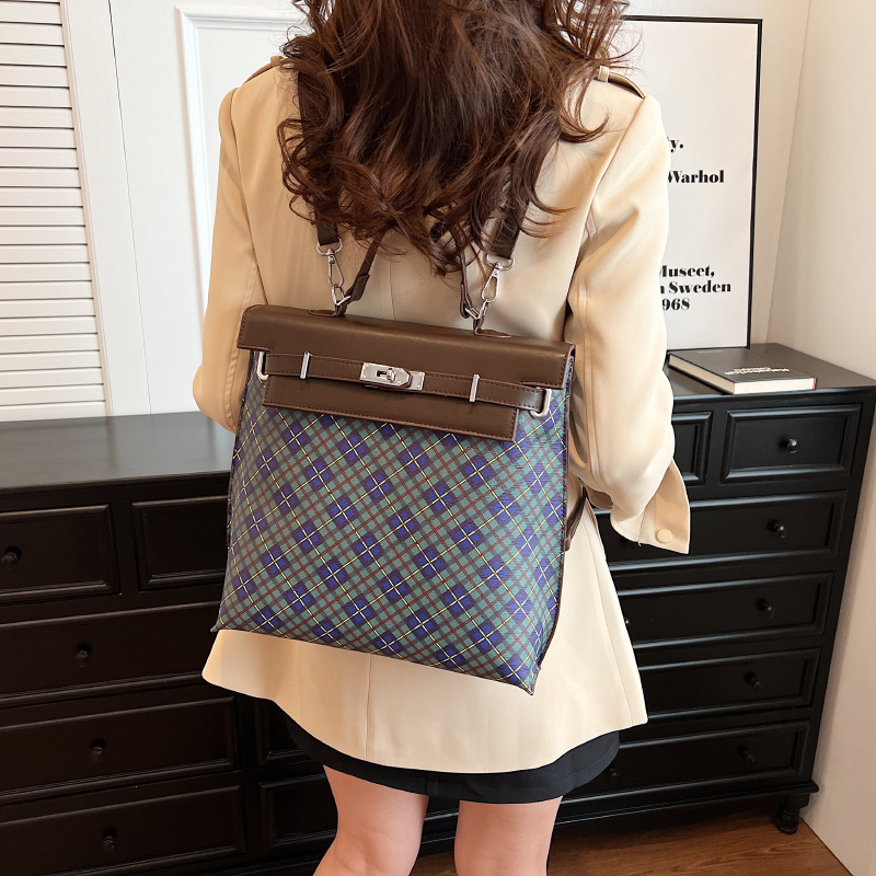 Mochila de gran capacidad con colores contrastantes, ligera para niñas, nuevo diseño de nicho, para mujer de moda._voghion.com